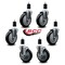 Service Caster Regency 600CASTER6 5'' Replacement Caster Set with Brakes, 6PK REG-EX20S514-PPUB-BLK-4-TLB-2-112 - alternate 2